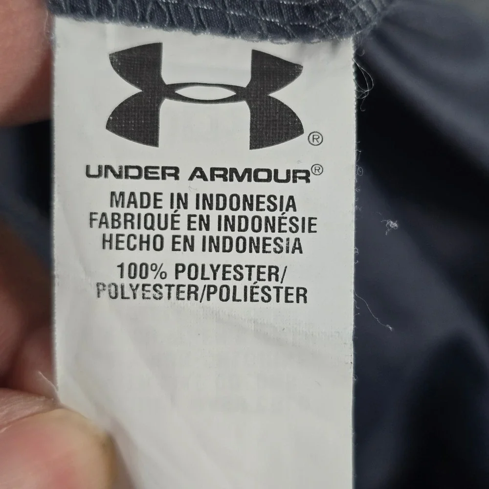 Under Armour‎ HeatGear Mens Large Grey Navy Blue Orange Windbreaker Jacket